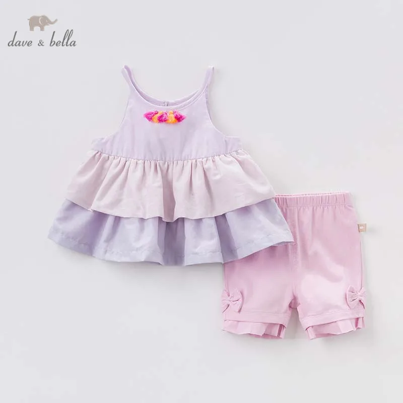 Dave bella/Летняя одежда для маленьких девочек детская высокого качества милый