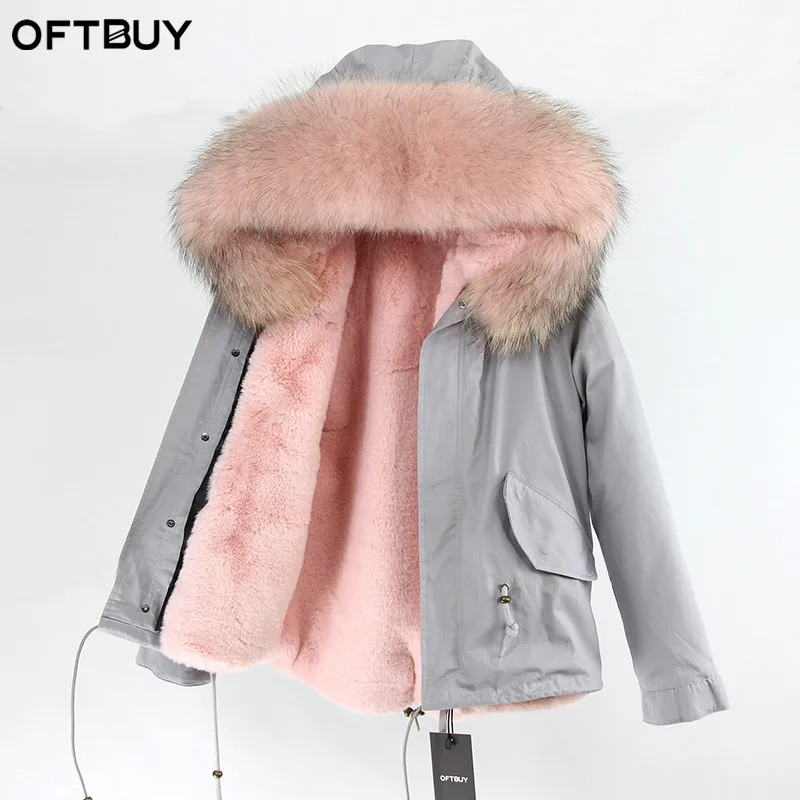 OFTBUY, серые парки, зимняя куртка для женщин, зимнее пальто, женская парка, пальто с натуральным мехом енота, воротник с капюшоном, теплая плотная - Цвет: 11