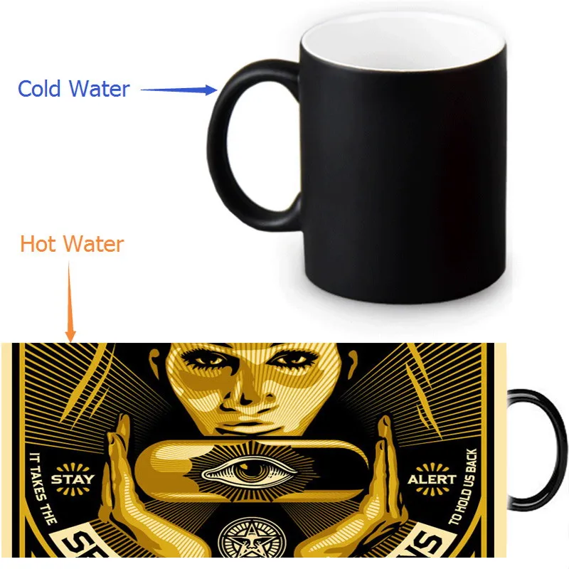 Волшебные кружки на заказ Shepard Fairey граффити кофе молоко горячее холодное