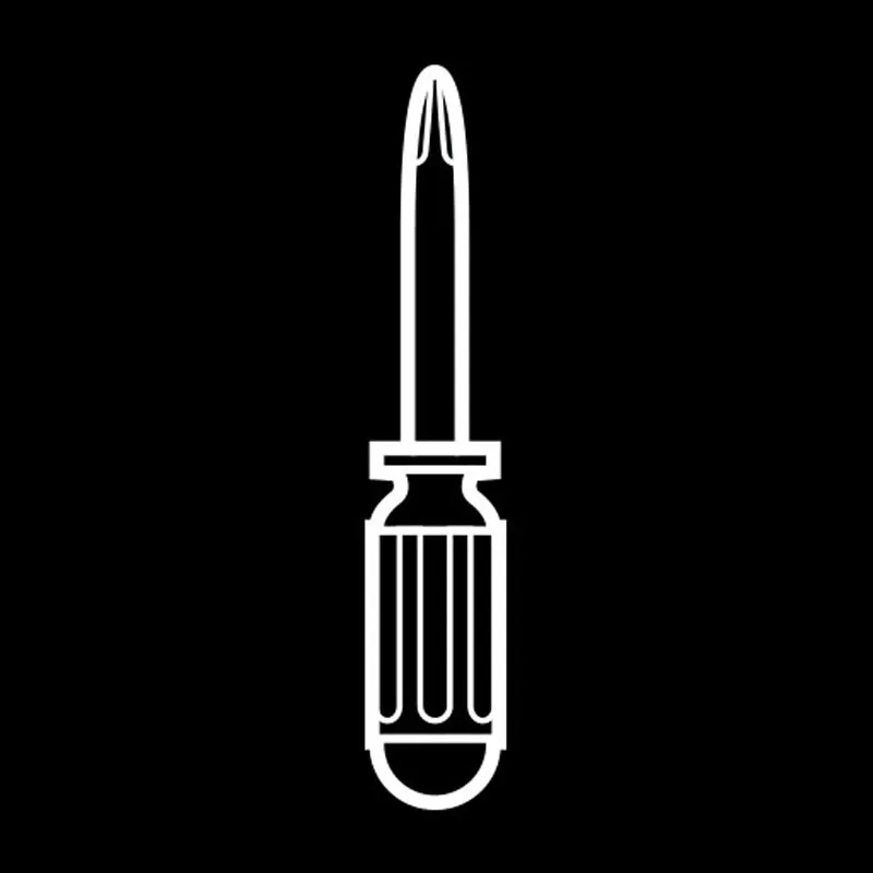 YJZT 3CM*15.5CM Hand-painted Phillips Screwdriver Vinly High Quality Black/Silver Car Sticker C22-0551 | Автомобили и мотоциклы