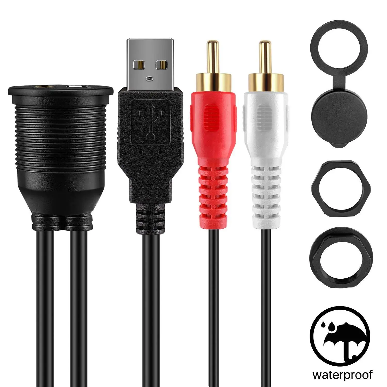 USB RCA кабель для скрытого монтажа-панель приборной панели порт крепления + к 3 5 мм