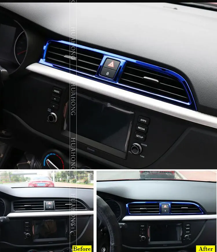 Vtear для киа рио 4 х лайн Kia Rio 4 x линейные аксессуары воздушный выход круглая крышка x-line интерьерные молдинги автостайлинг хромированная отделка украшения