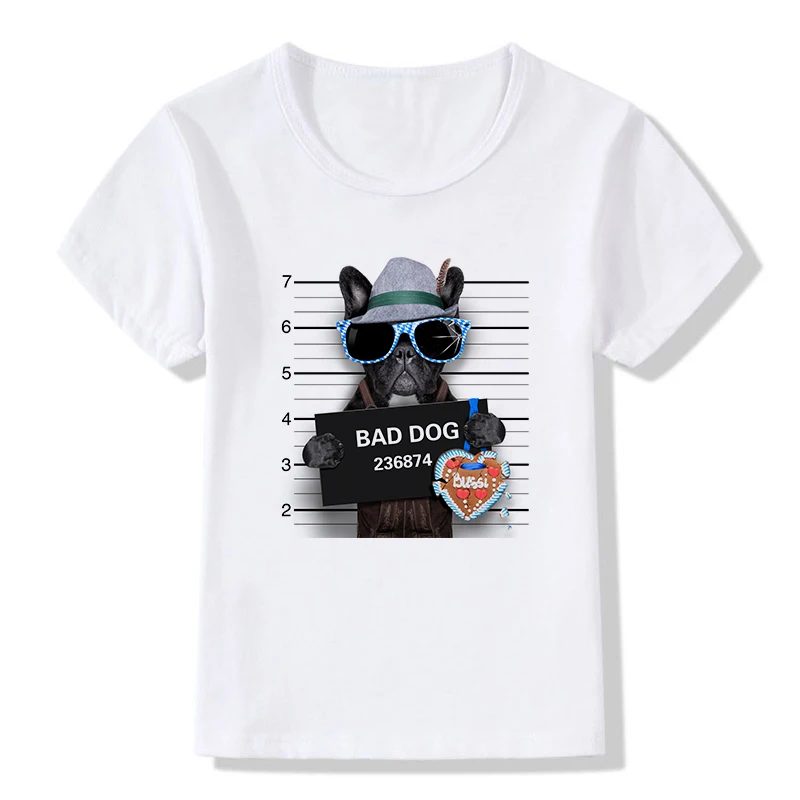 

Children Tops Tees Summer Fashion Novelty Funny Animal [BAD DOG] Print T-Shirts Girls Boys Short Sleeve Cute T Shirt Baby Clothe