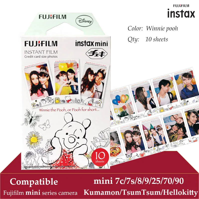 Пленка моментальной печати Fujifilm Instax Mini Winnie the Pooh 10 листов fr 9 8 7s 70 90 25|Фотоплёнка| |