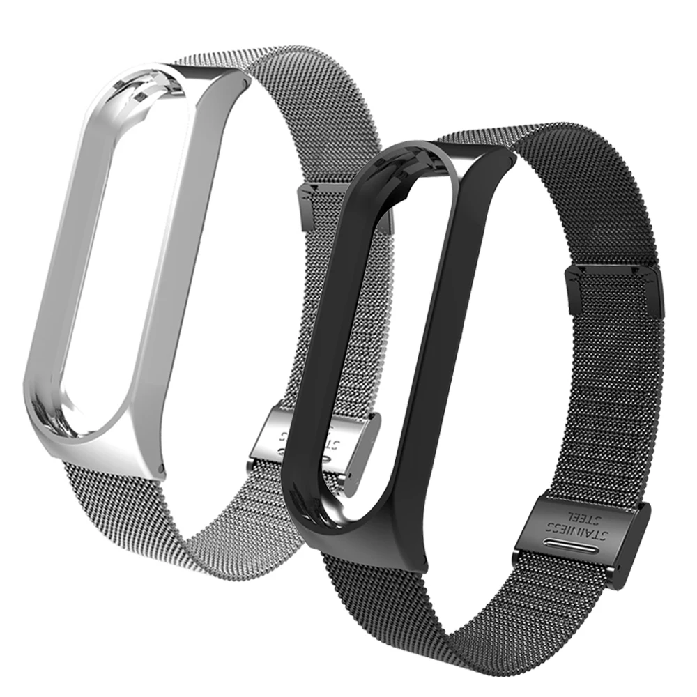 ZHIYIKE mi Band 3 ремешок на запястье металлический Безвинтовой браслет из нержавеющей стали для Xiaomi mi 3 Ремешок Браслет mi Band 3 напульсники Pulseira