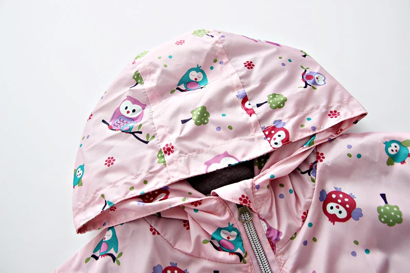 3-7T Baby Girls Jackets Hooded Windproof Kid's Clothing Cartoon Pattern Coats 2018 Spring Children Outerwear &amp | Детская одежда