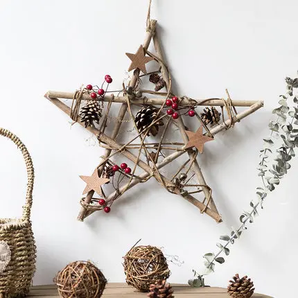 Сельская креативная природные ветви Рождественская пятиконечная звезда