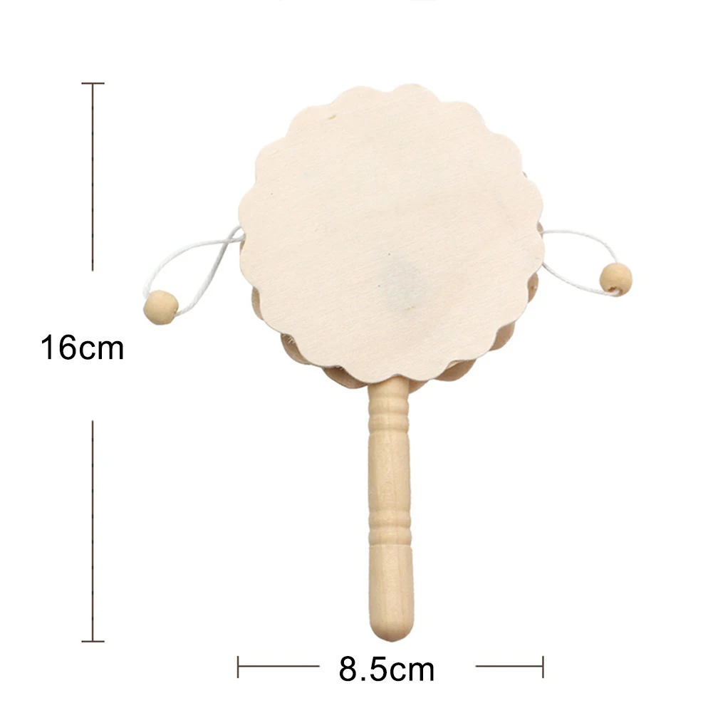 Деревянные детские игрушки неокрашенные погремушки гранулы барабан сделай сам