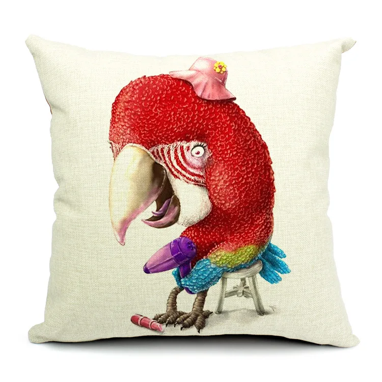 Милый мультяшный чехол для подушки с изображением животных крокодила совы