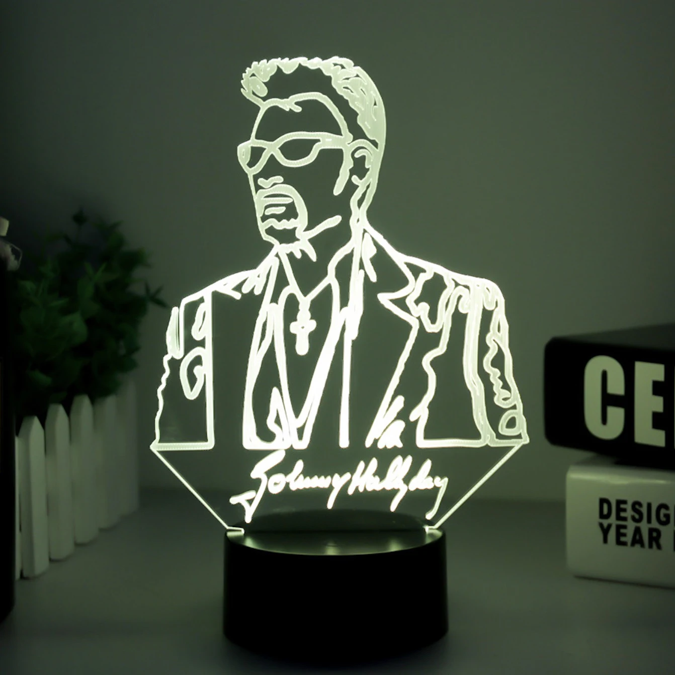 Прикроватный светодиодный светильник с 3D подсветкой и usb-сенсорным экраном, 7 цветов RGB, сменный настольный ночник, декоративный светильник для детей-певиц