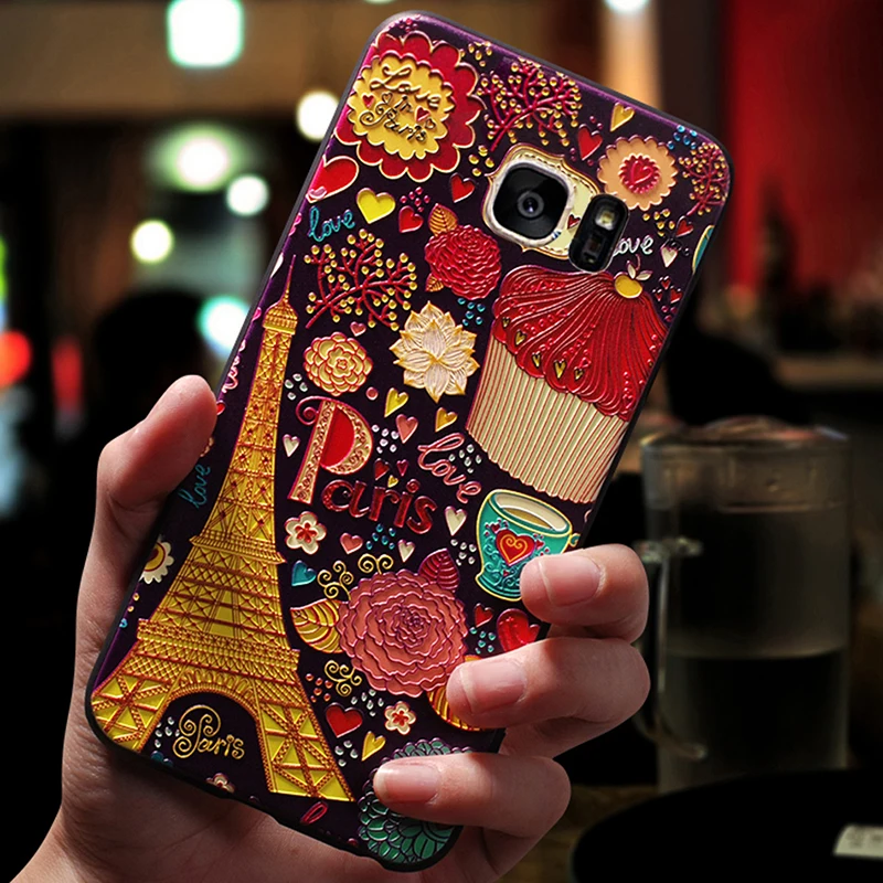 Чехол YonLinTan Luxury Coque Cover для Samsung Galaxy Note 5/Note5 из мягкого 3D силикона с оригинальным рисунком на задней панели.