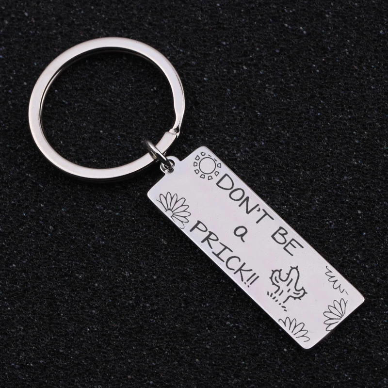 Don't Be A Prick Keychain Stick Figure Cactus For Lover Gift Protecting Plants Key Ring Charm Holder Jewelry | Украшения и