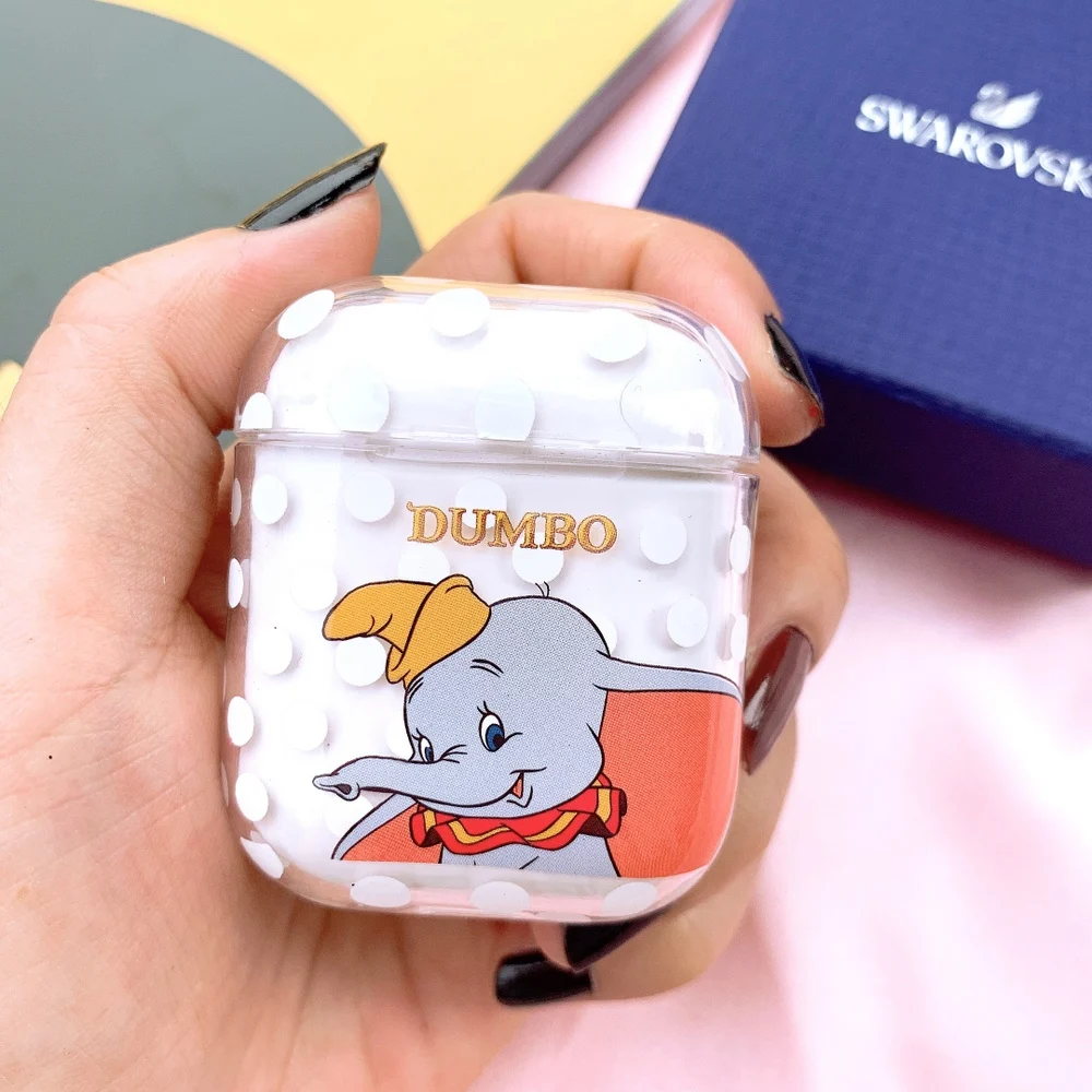 Мультфильм Dumbo наушники аксессуары чехол s Прозрачный жесткий чехол Защитная сумка для Apple AirPods 1 2 Беспроводная Проводная зарядная коробка
