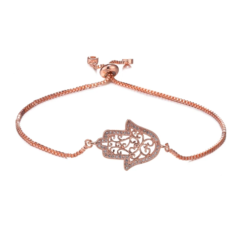 Rose Gold Juya Olho Grego браслет evil Eye Поставки ручной работы золото/розовое золото регулируемые браслеты греческий глаз Шарм Браслеты для женщин и мужчин - Окраска металла: Rose Gold