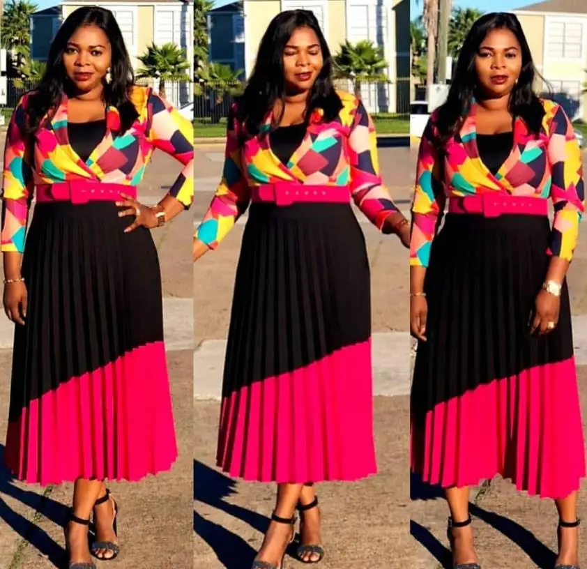 2018 африканская Новая модная разноцветная Женская одежда с принтом элегантное