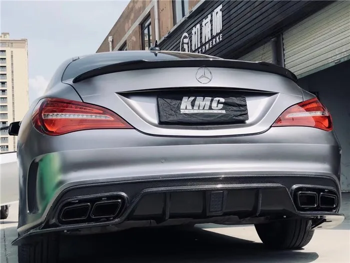 Для Mercedes Benz W117 C117 CLA Спорт сзади губа спойлер широкий диффузор с светодио дный огни