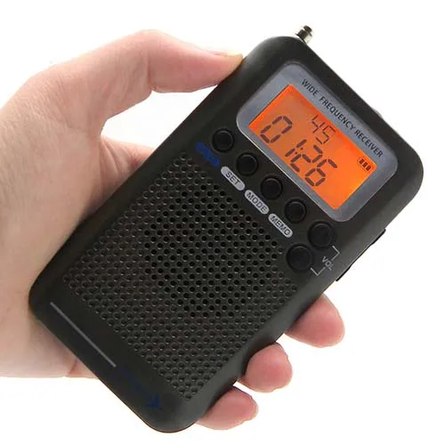 black Самолет Полнодиапазонный VHF радио портативный FM AM SW радио VHF CB 30-223 МГц 25-28 МГц Air 118-138 МГц с двойным будильником - Цвет: black