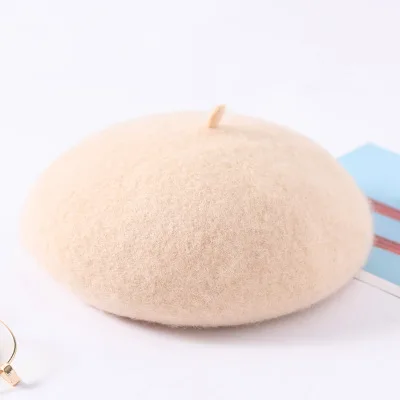 Beige Зимний Элегантный шерстяной берет Женский Повседневный уличная теплый берет шапка осенние вечерние Клубные женские Берет шапочка - Цвет: Beige