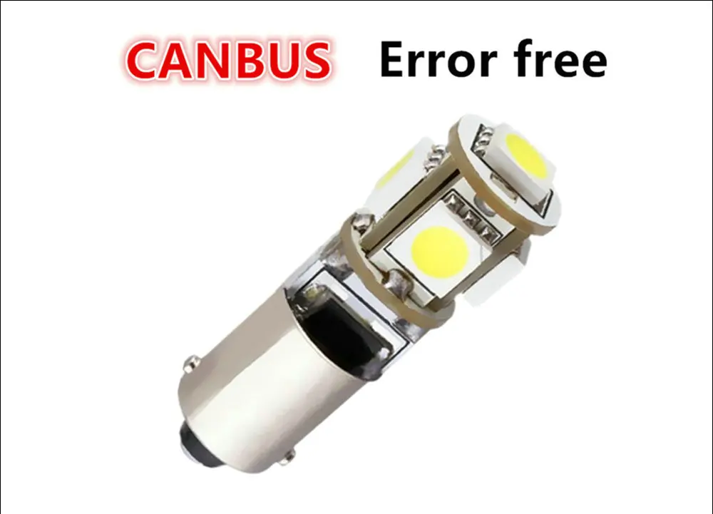 BA9S 5 SMD белый CANBUS OBC без ошибки автомобиля T4W светодиодные лампы t4w автомобильные