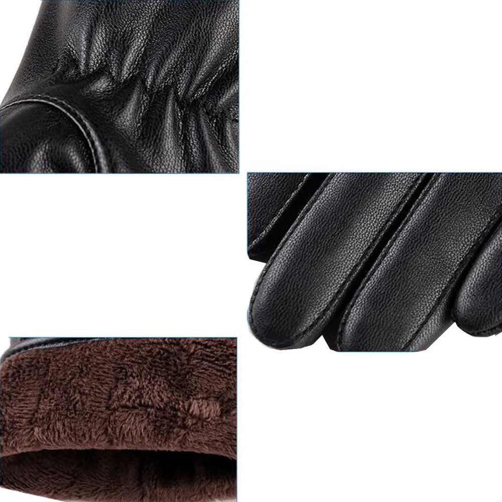 Женские кожаные перчатки guantes осенне зимние теплые бархатные рукавички с бантом