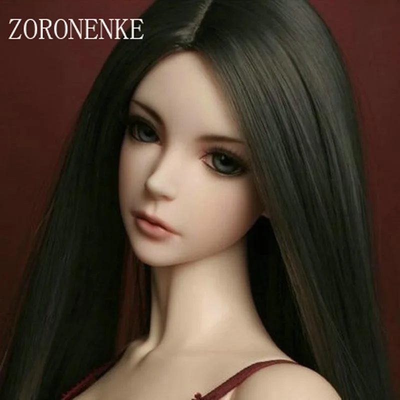 Парик для куклы Bjd SD 1/3 1/4 1/6 1/8 1/12 модный черный длинный прямой высокотемпературный