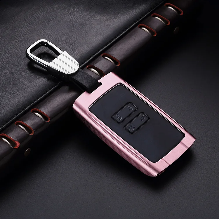 Pink Алюминиевый складной автомобильный пульт дистанционного ключа чехол для Renault Clio Talisman Megane Scenic Kadjar Captur Koleos водостойкий Чехол - Название цвета: Pink