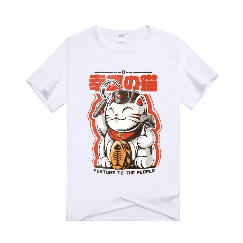 Новая белая одежда Lucky Cute Cat CATNIST Harajuku Японские футболки эстетический Ангел