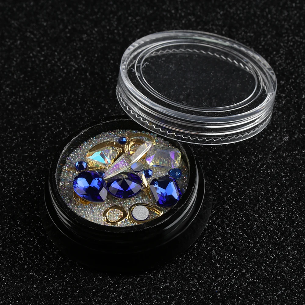 1 коробка цветные блестки для дизайна ногтей стразы подвески металлический полый