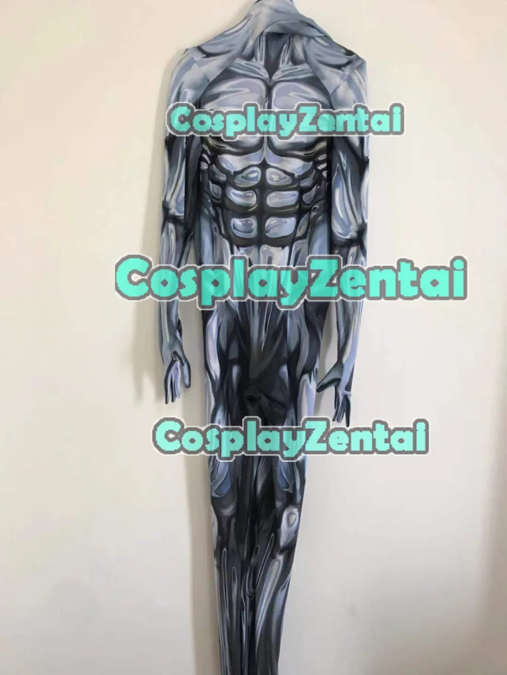 Серебряный костюм для косплея Zentai из спандекса с 3D принтом серебряный кошки на