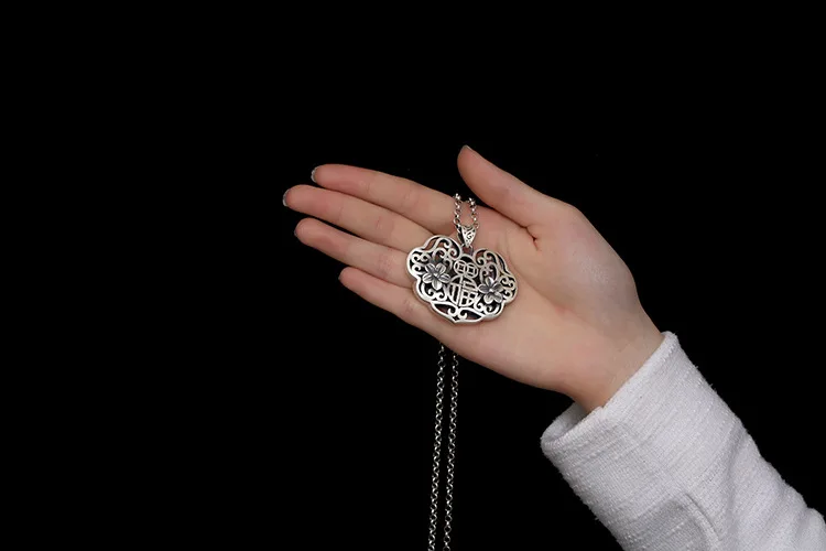 KJJEAXCMY Boutique jewe S990 серебристый выдолбленный филе рыбе драконе дверь безопасность и