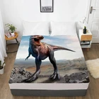 Постельное белье 3D HD с эластичным рисунком, натяжная простыня для детей, для малышей, наматрасник Тираннозавр Рекс Динозавр