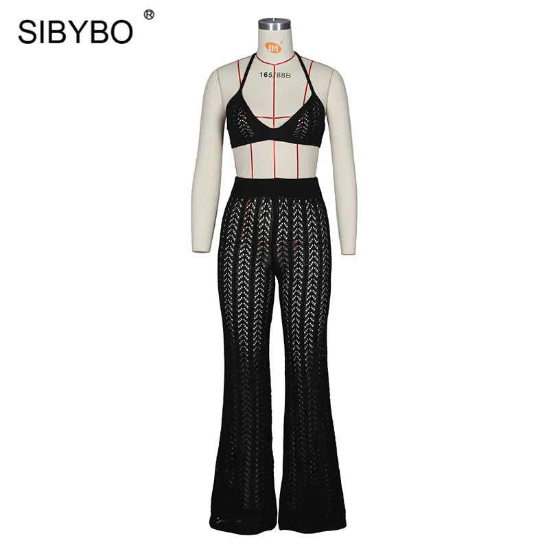 Женский трикотажный комплект из двух предметов Sibybo летний укороченный топ с