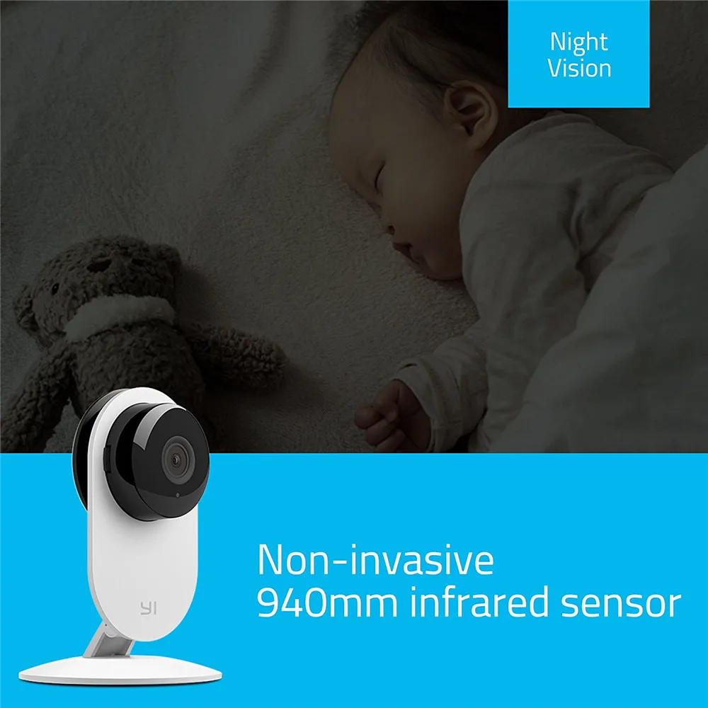 Домашняя камера YI Home Camera 720p 2PCS Pack 111° широкоугольный объектив Двухсторонняя