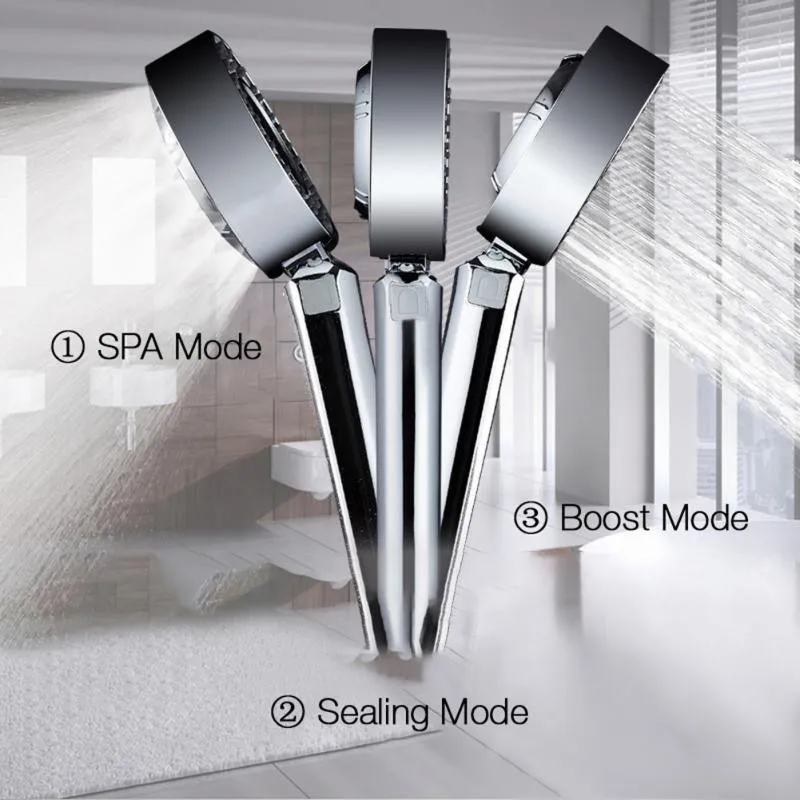 Двухсторонняя душевая головка водосберегающая круглая ABS Хромированная