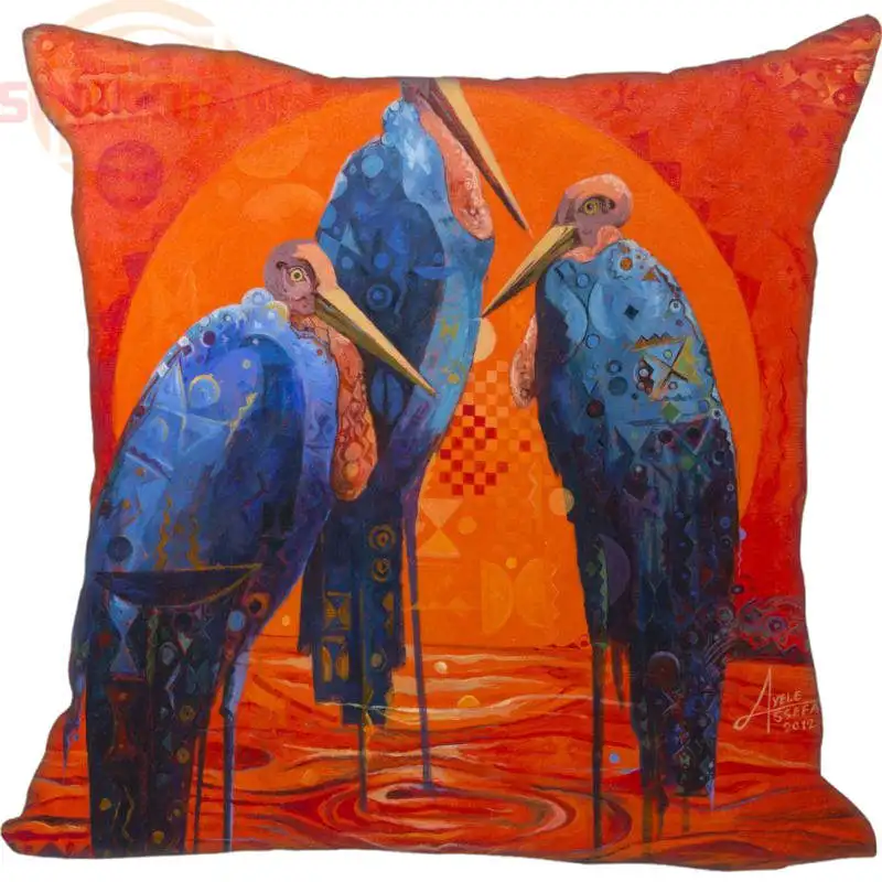 

Fashion boutique Custom New African art character painting Square Pillowcase Fashionable Custom Pillowcase Design 40x40cm