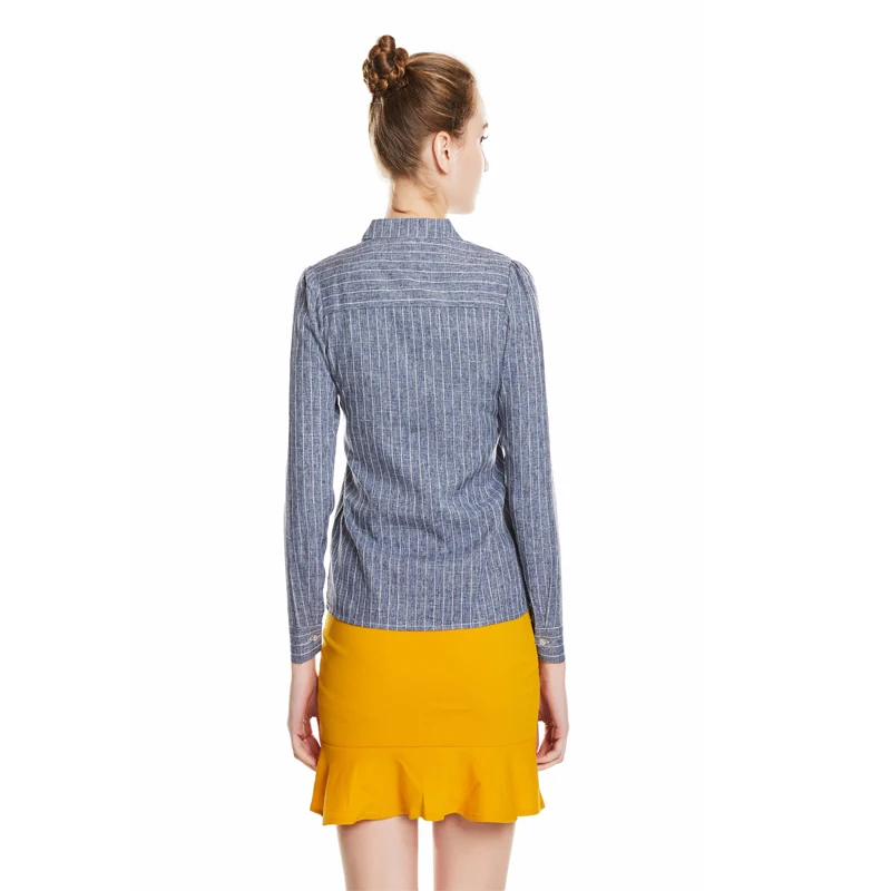 

ePacket shipping Striped Design Lady Fashion V-neck Blouses Shirts Women Casual Long Sleeve Tops Size S-3XL