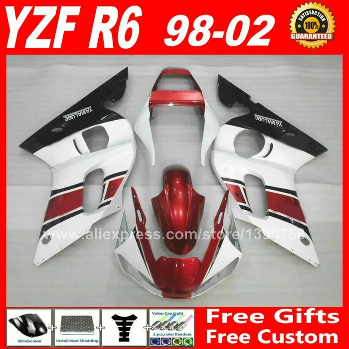 OEM заменить обтекатели комплект для 1998 2002 YAMAHA YZF R6 пластиковых деталей yzfr6 1999 2000 2001