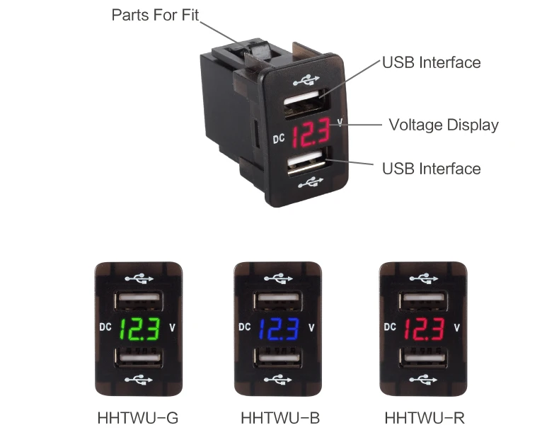 Рекламные устройство для автомобиля с двумя портами USB Зарядное устройство с светодиодный вольтметр, 12 В, 24 В до 5 В, 4.2A автомобиль USB разъем мобильного телефона Быстрый Зарядное устройство гнездо для Honda