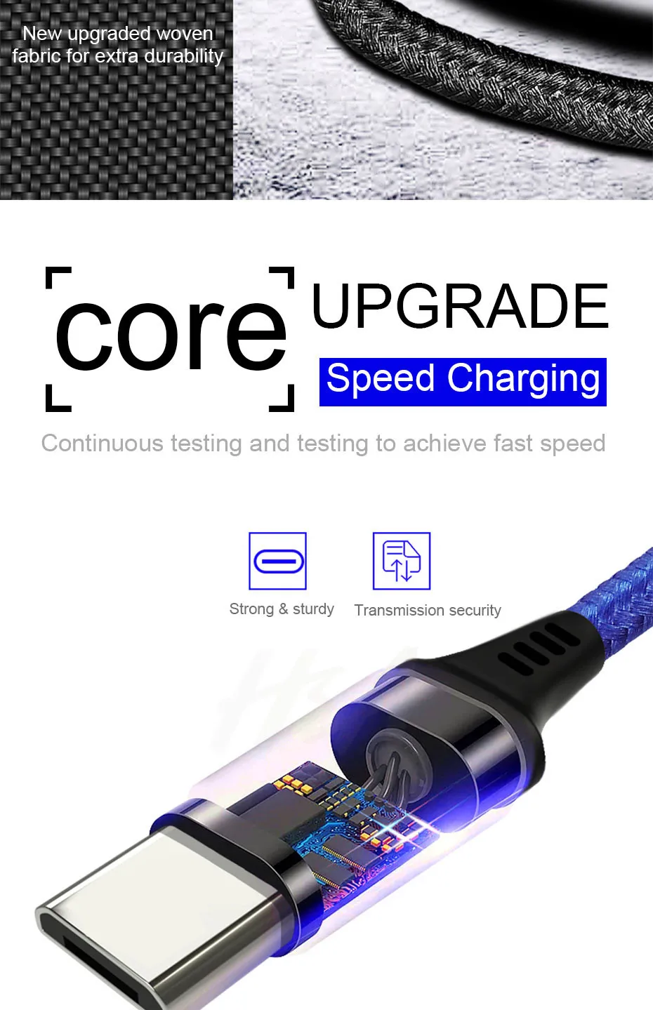 H& A 3A usb type-C кабель для быстрой зарядки кабель для синхронизации данных type C для samsung S9 S8 Note 9 huawei Honor Phone usb зарядный шнур