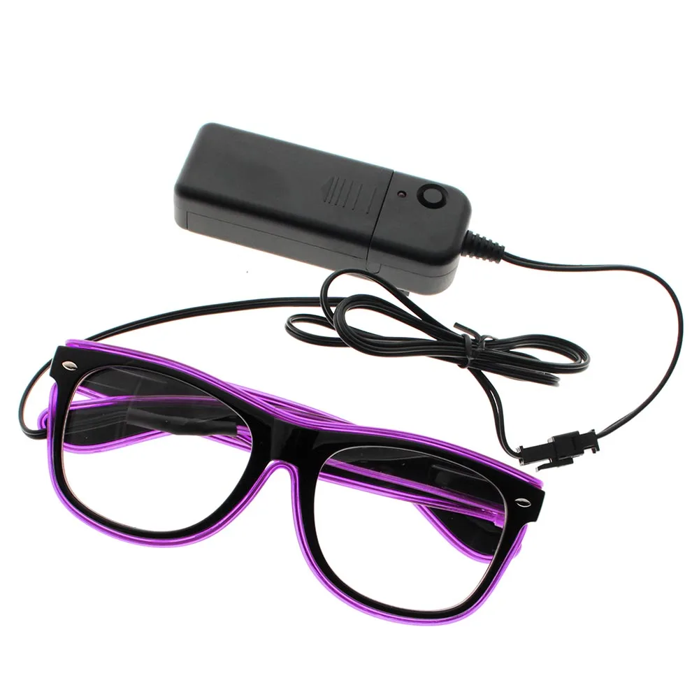 

LED EL Wire Glasses Light Up Glow Flashing Sunglasses Eyewear for Raves Party