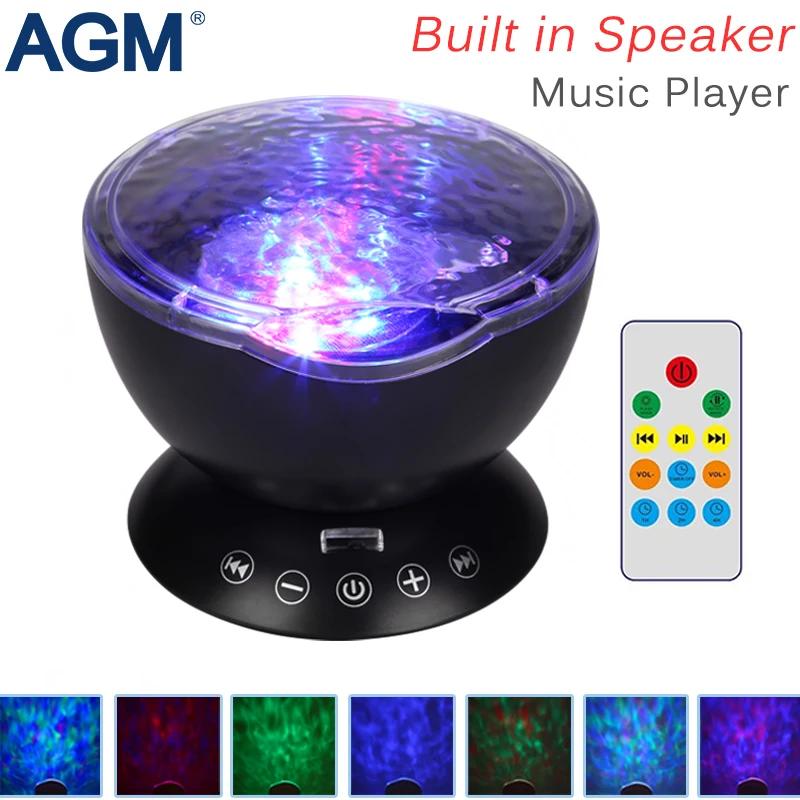AGM светодиодной Night Light Ocean Wave проектор звездного неба Космос Звезда лампы Luminaria