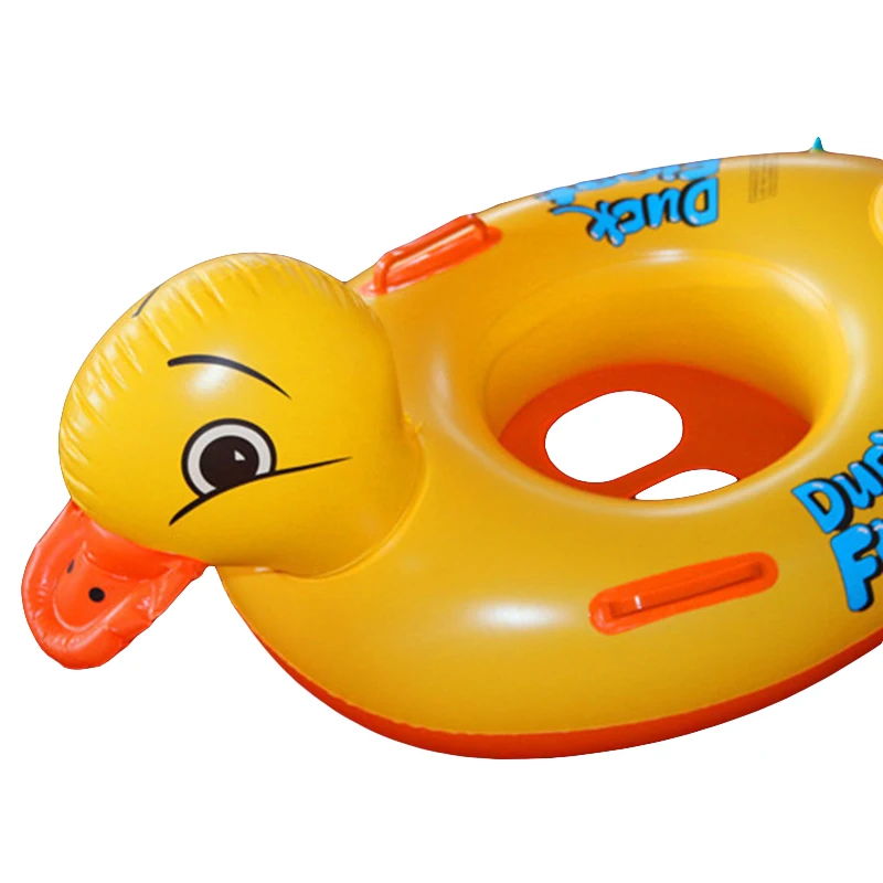 Inflatable yellow duck Baby Kids Cartoon Safety swimming seat ring circle Air Mattress water toys for child kids beach party | Спорт и