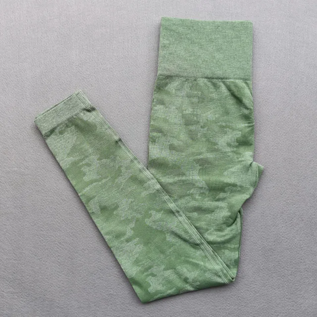 Grenn pants 2 шт., камуфляжные бесшовные спортивные костюмы, женская одежда для фитнеса, попа, Леггинсы для йоги+ высокоэффективный спортивный бюстгальтер, набор для йоги, женский тренировочный костюм - Цвет: Grenn pants