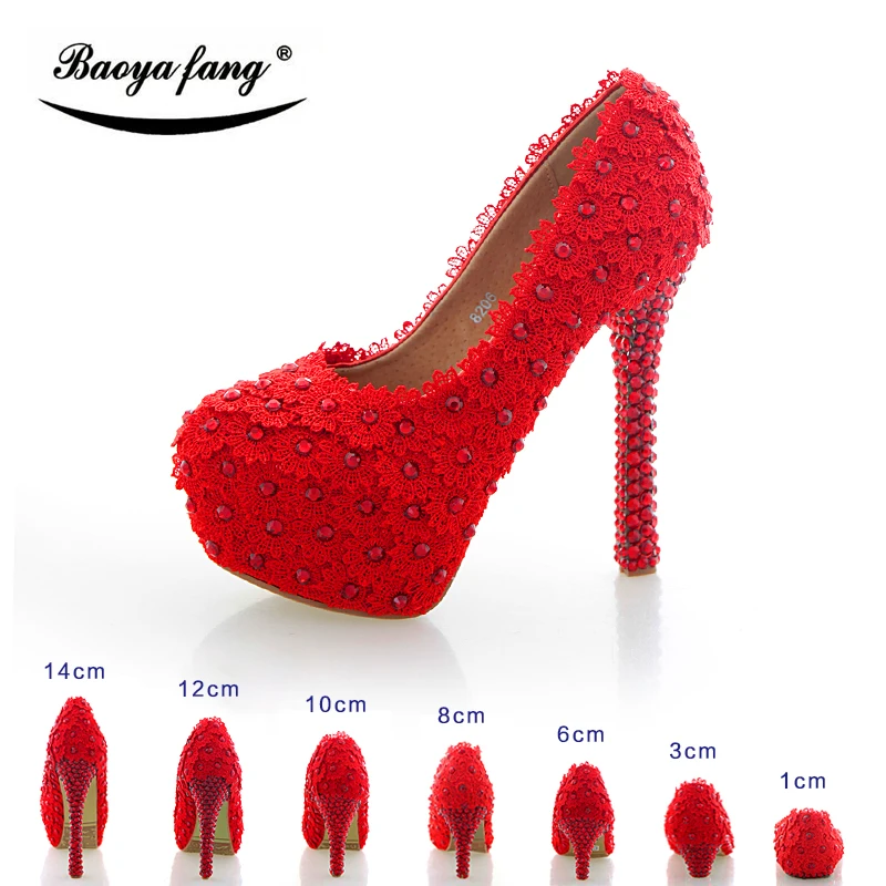 

white Lace Wedding shoes Bride fashion high heels platform shoes leather insole woman female shoes big size 34-43