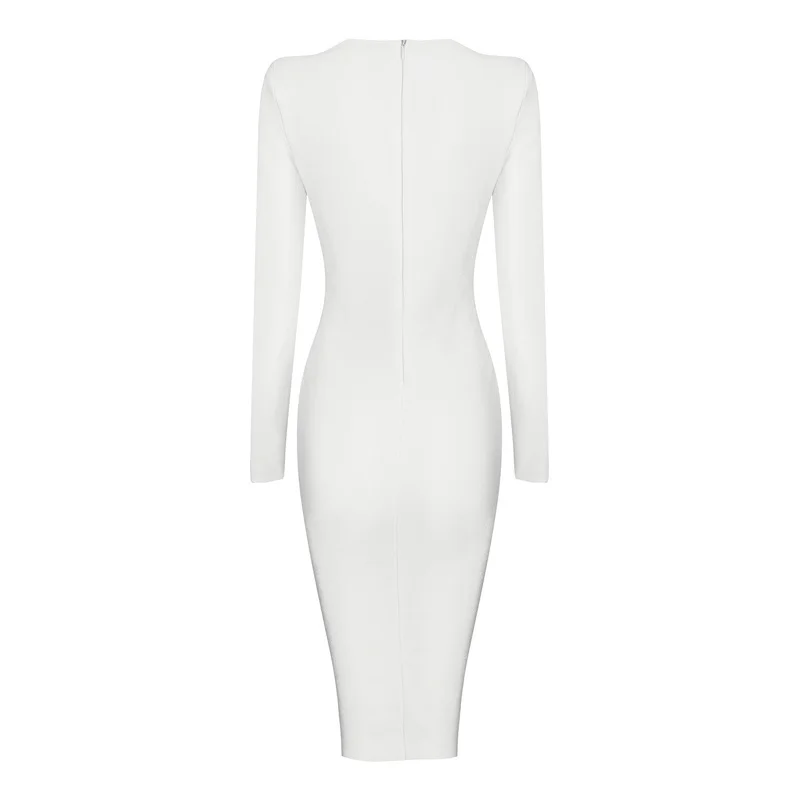 INDRESSME 2017 новая Красная рождественская повязка с длинным рукавом и вырезами