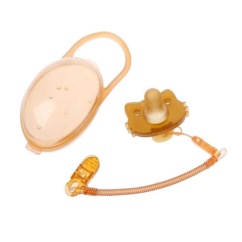 Spring Soother Nipple Clip Chain With Baby Pacifier and Portable Box Infant Toddler Dummy Holder Strap | Мать и ребенок