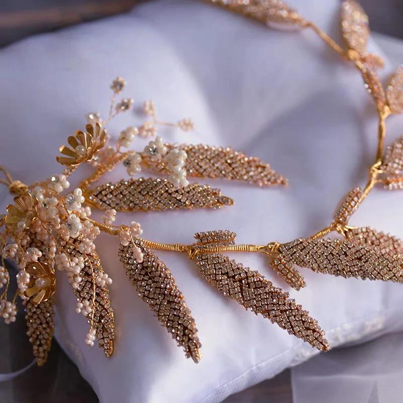 Повязки На Голову Стразы ручной работы в Корейском стиле для невесты мягкие