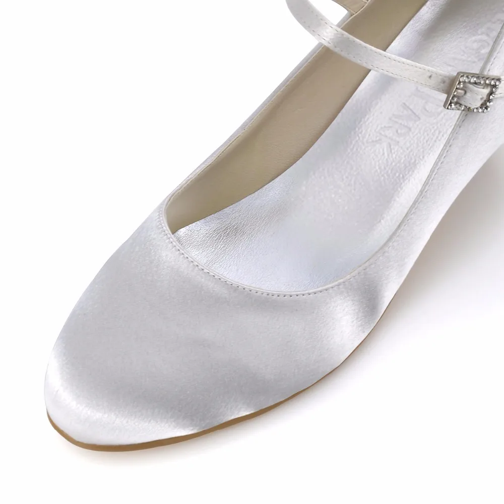 Элегантные атласные туфли на плоской подошве с круглым носком низком каблуке