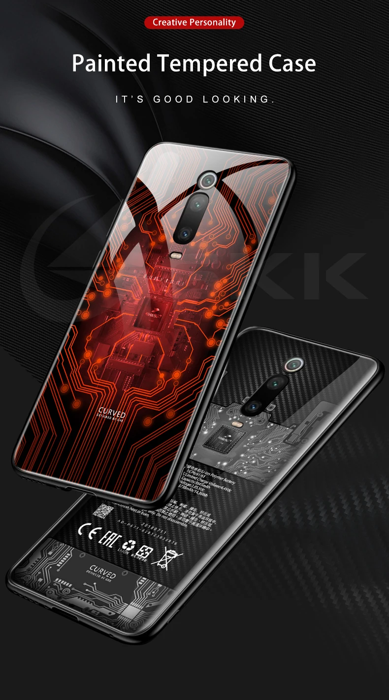 Чехол из закаленного стекла GKK для xiaomi redmi K20 Pro Чехол с защитой от воды и ударов чехол с мягкими краями для xiaomi mi 9T Pro Чехол Fundas