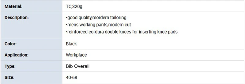 Абсолютно Новая прочная рабочая мужская одежда Cordura Knees черный Рабочий Комбинезон